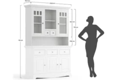Alzata per credenza shabby chic pino massello bianco
