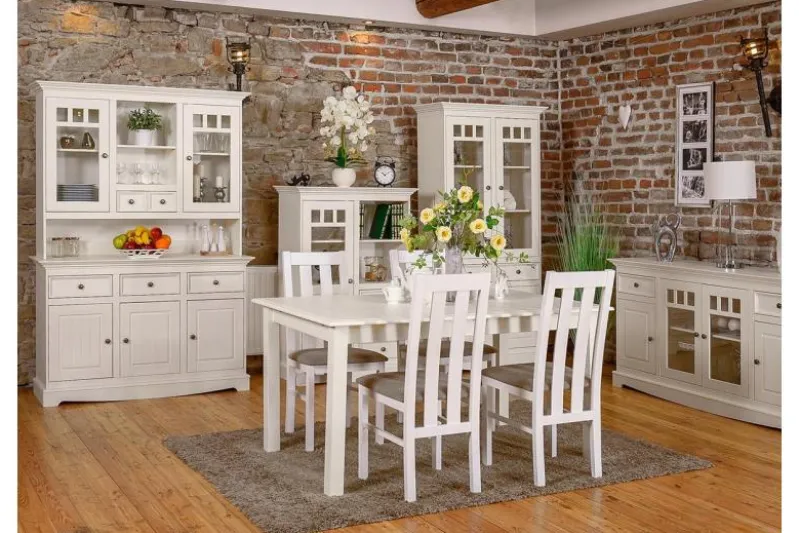 Alzata per credenza shabby chic pino massello bianco