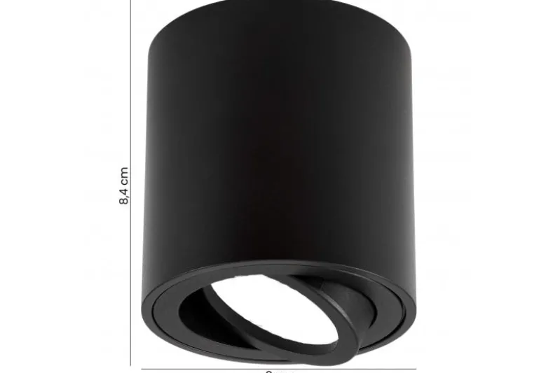 APPLIQUE DA MURO A FORMA DI TUBO BOLT NERO W1