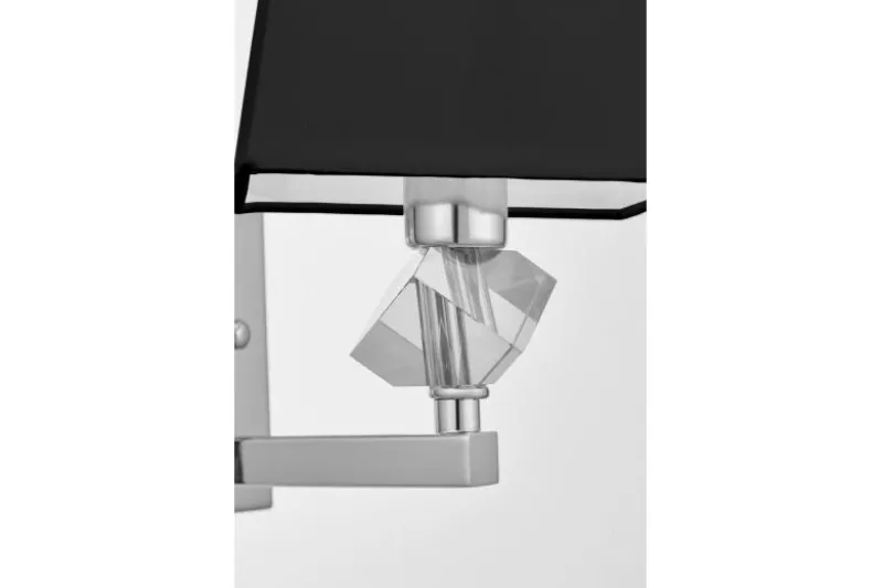 Applique lampada da parete cromata con paralume nero MONTERO W1