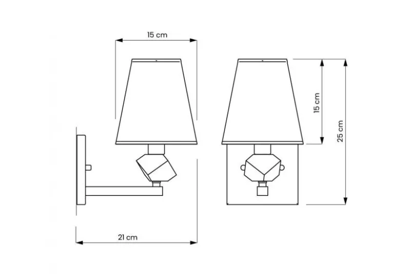 Applique lampada da parete cromata con paralume nero MONTERO W1