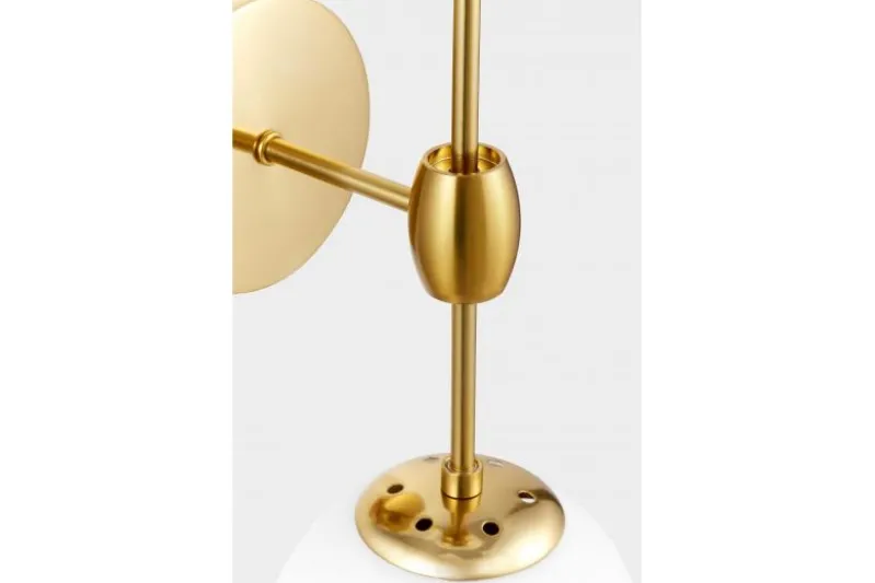 Applique lampada da parete di design in ottone con sfere vetro bianco ZODIAK W2