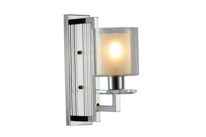 Applique lampada da parete moderno di metallo colore cromo MANHATTAN W1