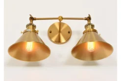 Applique lampada da parete stile Industriale vintage GUBI DUO Ottone
