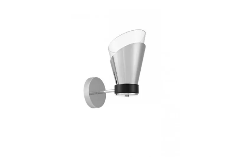 Applique moderna cromo e vetro Fabro W1