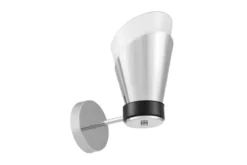 Applique moderna cromo e vetro Fabro W1
