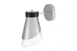 Applique moderna cromo e vetro Fabro W1