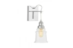 Applique moderna cromo vetro trasparente MOLETTI W1