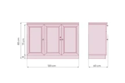 Armadietto 3 ante per ufficio o studio in stile classico PRESTIGE C635B