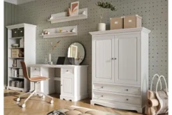 Armadietto shabby chic pino massello bianco