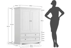 Armadietto shabby chic pino massello bianco