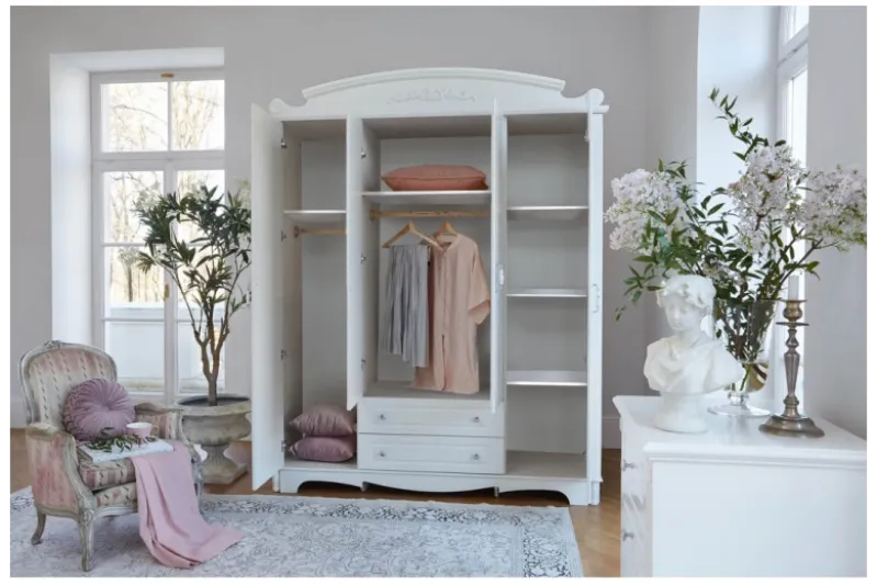 Armadio 4 ante bianco stile provenzale Princess 805
