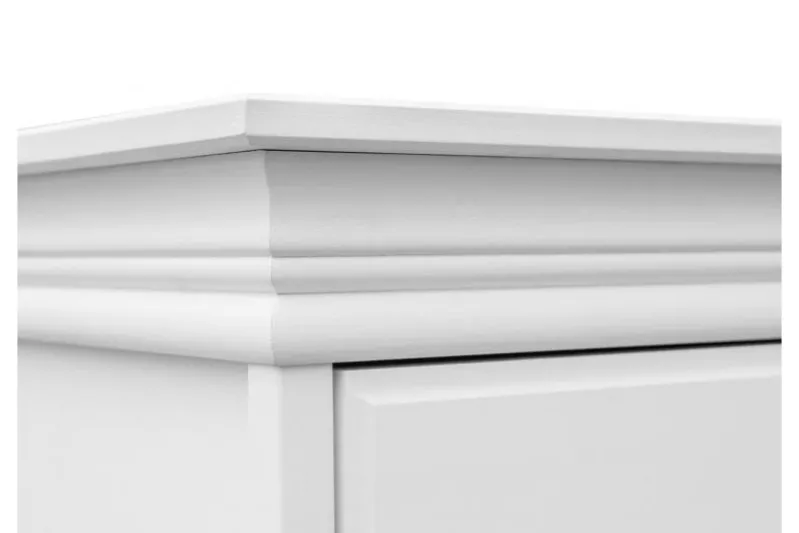 Armadio 3 ante con specchio in legno massello bianco toscano shabby