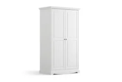 Armadio 2 ante shabby chic pino massello bianco