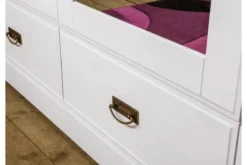 Armadio legno massello bianco top miele 4 ante specchi shabby toscano