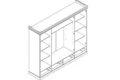Armadio legno massello bianco top miele 4 ante specchi shabby toscano