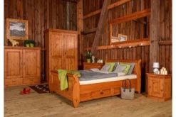 Armadio legno massello pino miele 2 ante shabby toscano
