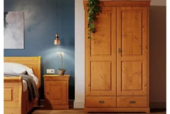 Armadio legno massello pino miele 2 ante shabby toscano