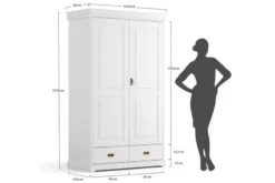 Armadio legno massello pino miele 2 ante shabby toscano