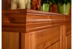 Armadio legno massello pino miele 4 ante specchi shabby toscano