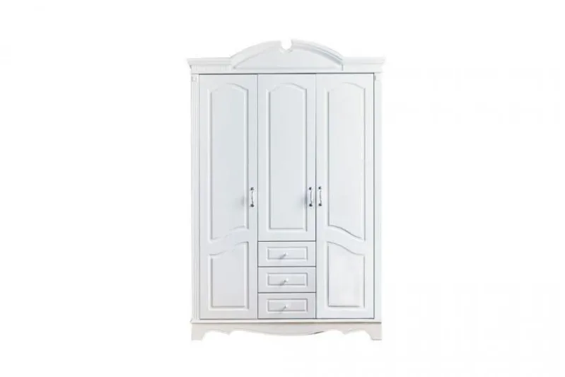 Armadio stile provenzale 3 ante legno bianco Princess 806