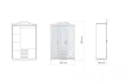 Armadio stile provenzale 3 ante legno bianco Princess 806