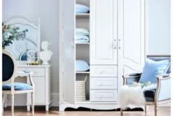 Armadio stile provenzale 3 ante legno bianco Princess 806