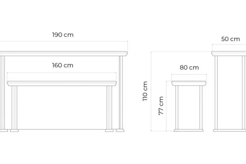 Bancone reception con scrivania classico 190 cm PRESTIGE D510