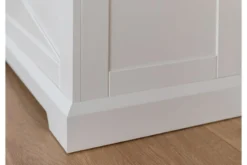 Baule shabby bianco e tabacco in legno massello di pino