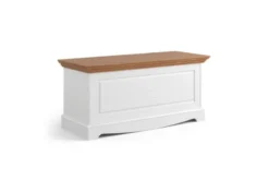 Cassapanca shabby chic bicolore pino massello bianco e rovere