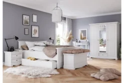 Cassapanca shabby chic pino massello bianco