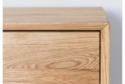 Cassettiera in legno naturale massello e vetro grafite moderna