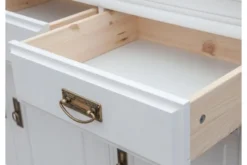 Cassettiera legno massello con 3 ante bianca toscano shabby