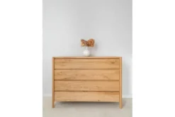 Cassettiera moderna in legno massello di rovere oliato 4 cassetti