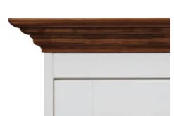Cassettiera shabby chic pino massello bianco piano color noce