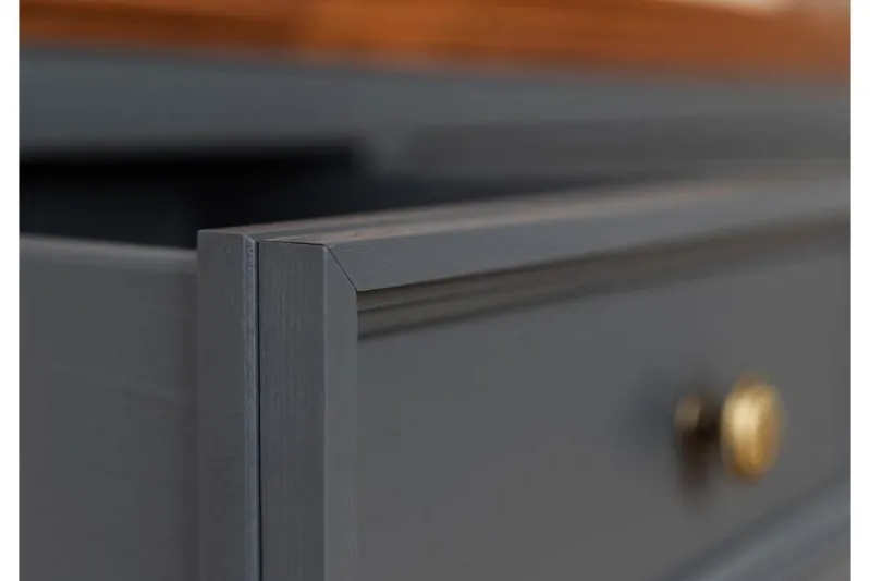 Cassettiera shabby chic pino massello piano color rovere