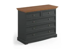 Cassettiera shabby chic pino massello piano color rovere