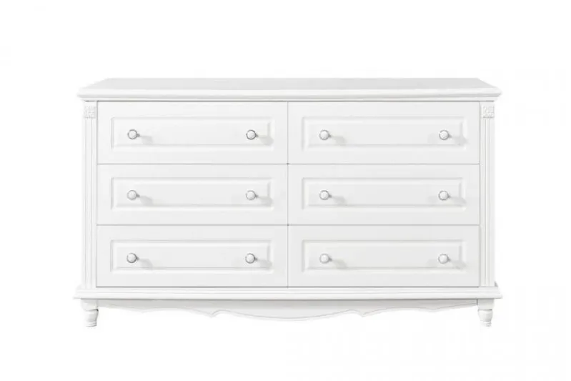 Cassettone provenzale 6 cassetti legno bianco PRINCESS 836-6A