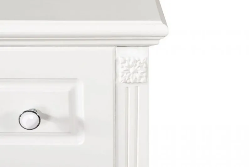 Cassettone provenzale 6 cassetti legno bianco PRINCESS 836-6A