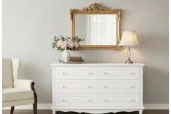 Cassettone provenzale 6 cassetti legno bianco PRINCESS 836-6A