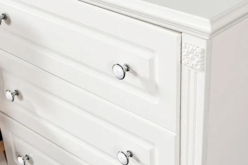 Cassettone provenzale 6 cassetti legno bianco PRINCESS 836-6A