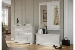 Cassettone shabby chic pino massello bianco