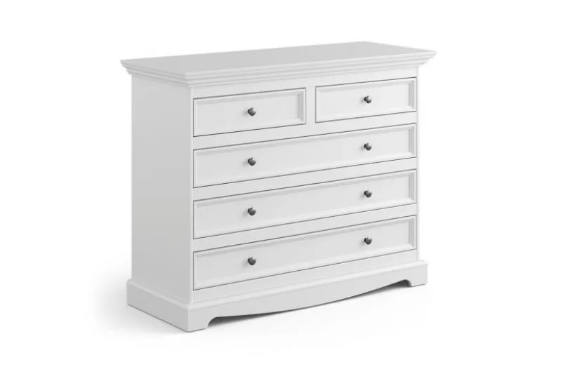 Cassettone shabby chic pino massello bianco