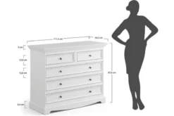 Cassettone shabby chic pino massello bianco