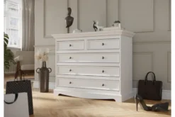 Cassettone shabby chic pino massello bianco