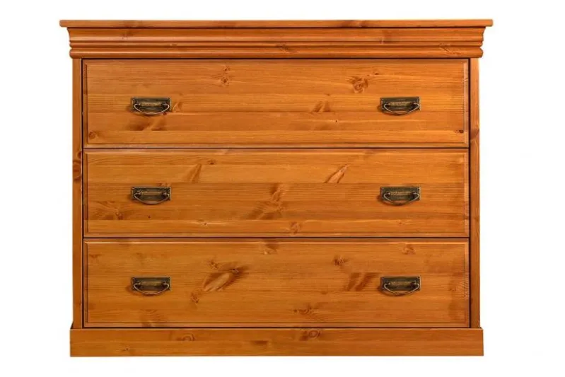 Comò miele naturale legno massello shabby toscano