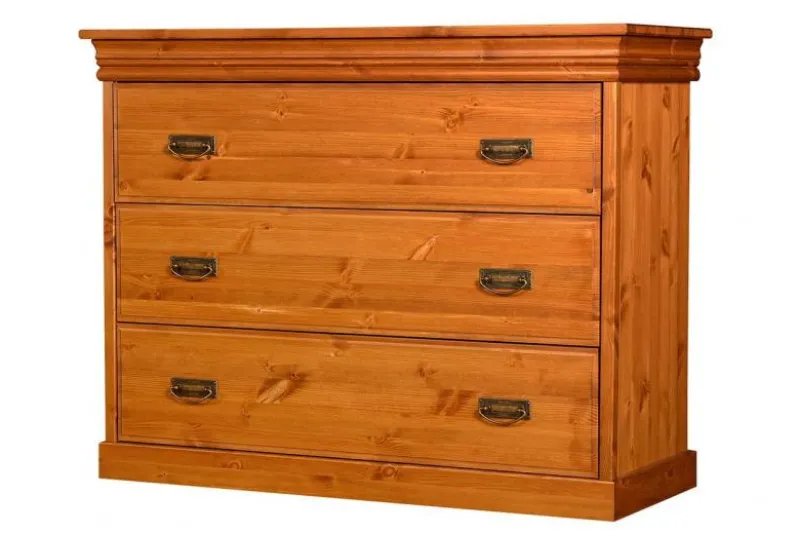 Comò miele naturale legno massello shabby toscano