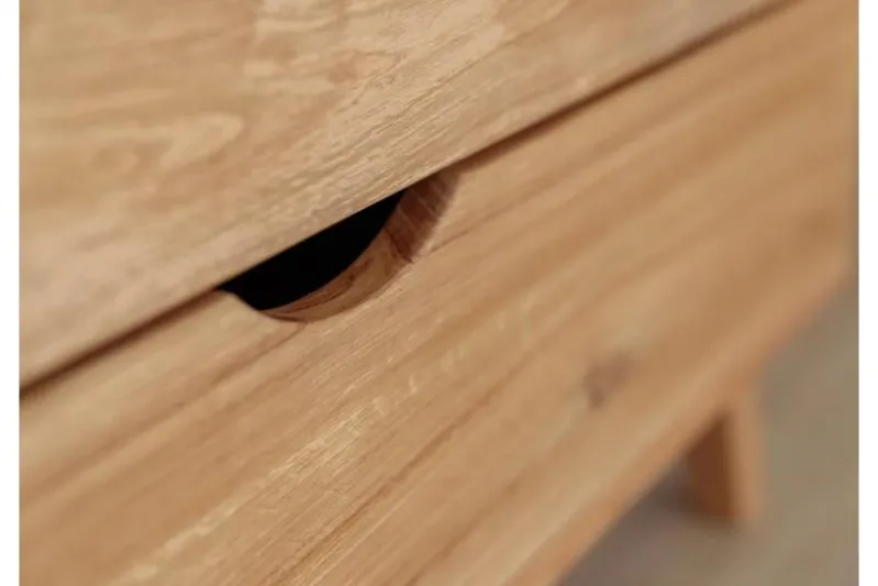 Comò moderno in legno massello di rovere oliato 4 cassetti