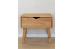 Comodino 1 cassetto in legno massello di rovere naturale