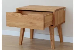 Comodino 1 cassetto in legno massello di rovere naturale